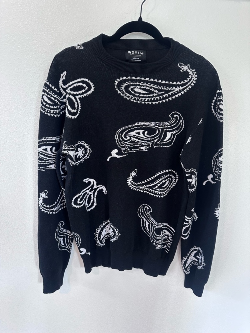 WXYZ Black Paisley Crewneck Sweater - Men
